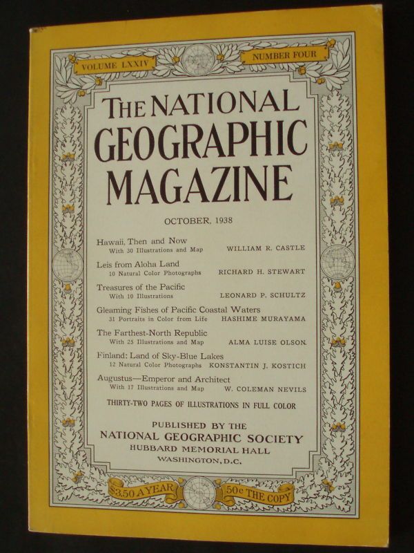 National Geographic Magazine October 1938  