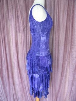 ROBERTA SCARPA ITALY RUFFLED DEVORE SALSA DRESS~S  