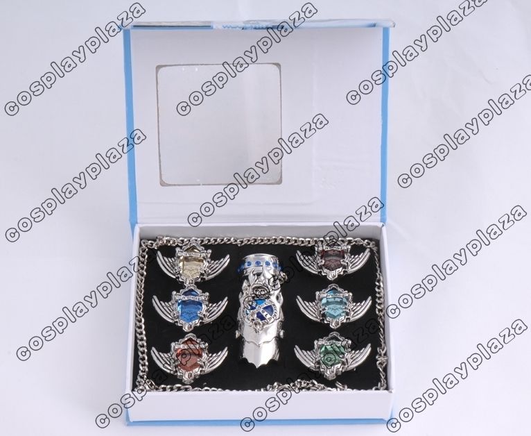 Katekyo Hitman Reborn Anime Original Vongola Ring 7PCS Necklace 