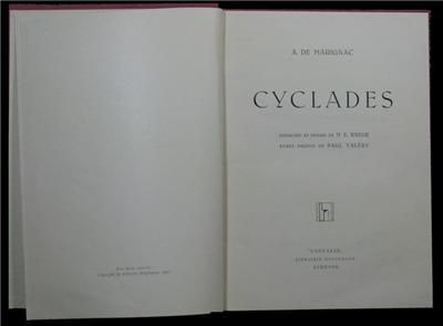 MARIGNAC CYCLADES aquarelles Wrede prologue Valery  