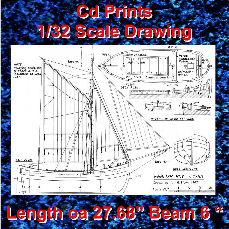 English Hoy 1/32 SCALE SHIP DRAWINGS ON CD  