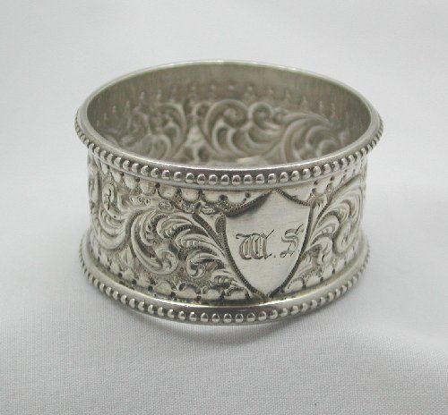 Lovely Victorian Solid Silver Ornate Serviette Ring  