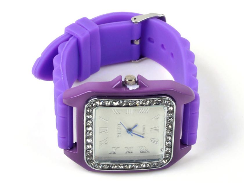 NEW fashion quartz Ladies/Mens/Womens Jelly Silicone crystal sport 