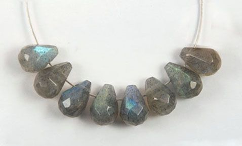 faceted natural labradorite 8 5mmx5 5mm briolette beads cb 071