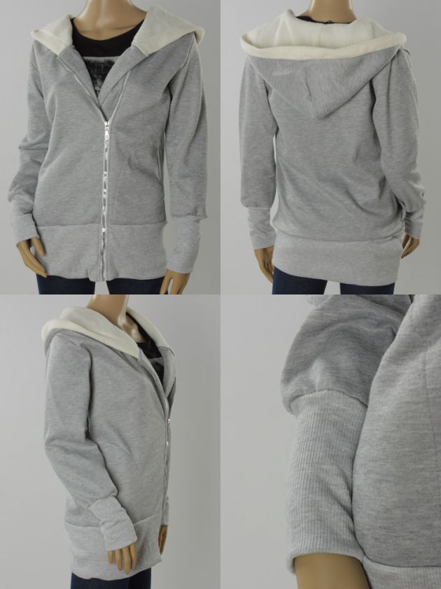   MOON FANCYQUBE OFF CENTER ZIP HOODED FLEECE JACKET HOODIE 0808  