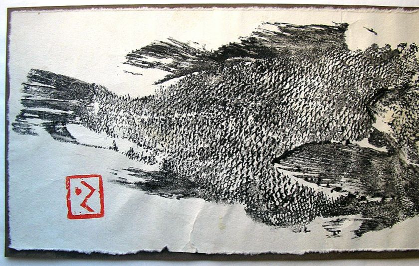 GYOTAKU FISH PRINT PAINTING JAPANESE FISH AS WOODBLOCK  