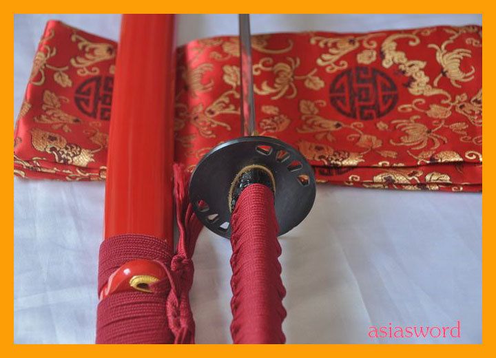 100% Hand Forged Handmade 1095 Steel Red Japanese Sharpened Katana 