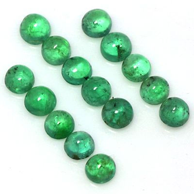   TOP EMERALD BEAUTIFUL LOOSE GEMSTONE ROUND CAB ZAMBIAN 15 Pcs $  