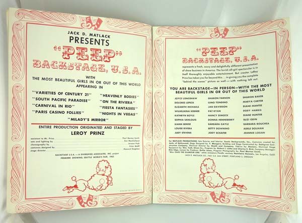 Vintage RARE Seattle Worlds Fair 1962 Burlesque Backstage USA Peep 