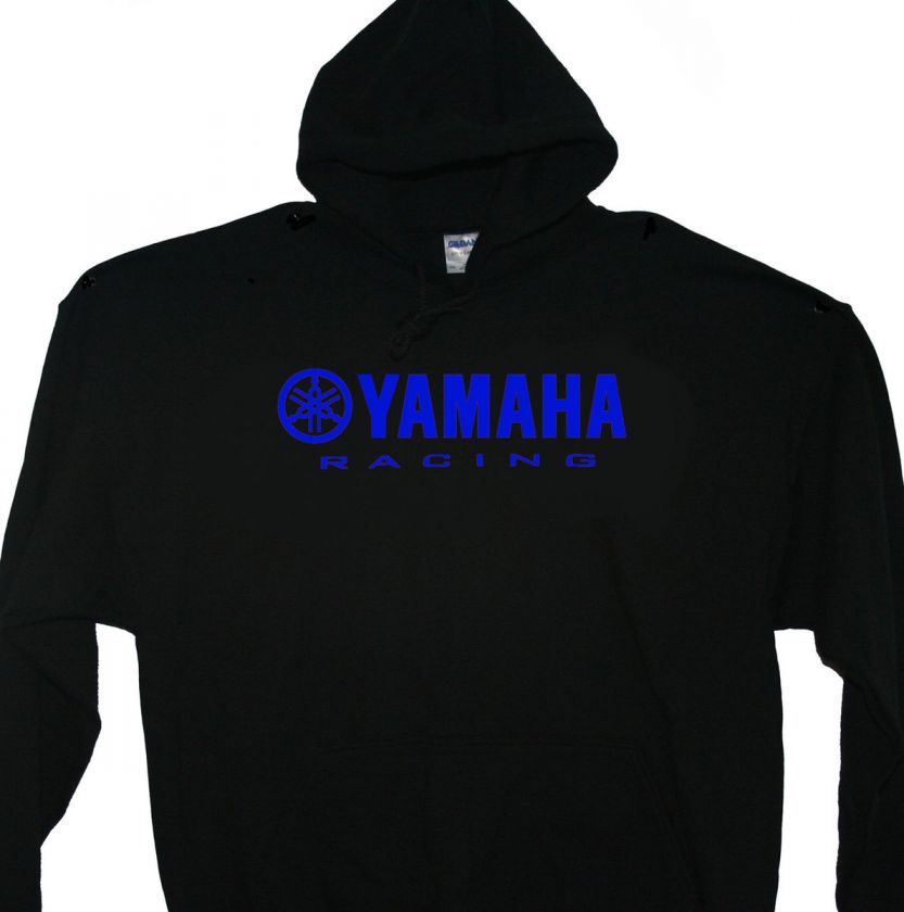 YAMAHA RACING HOODIE SWEATSHIRT BLACK YZ YZF YFZ BLUE  