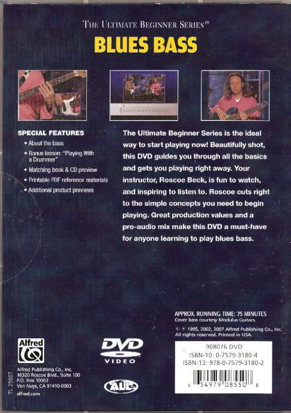 Learn Beginning BLUES BASS 12 BAR TAB Instruction DVD  