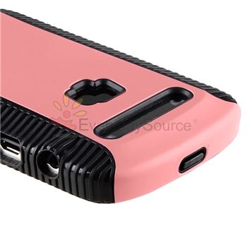 Black Pink Hybrid Hard Case+Privacy Film+Cable For BlackBerry Bold 