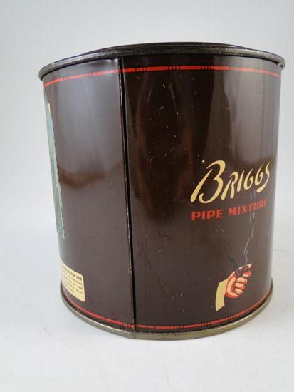 Vintage Briggs Pipe Mixture Advertising Tobacco Tin Can Box P 