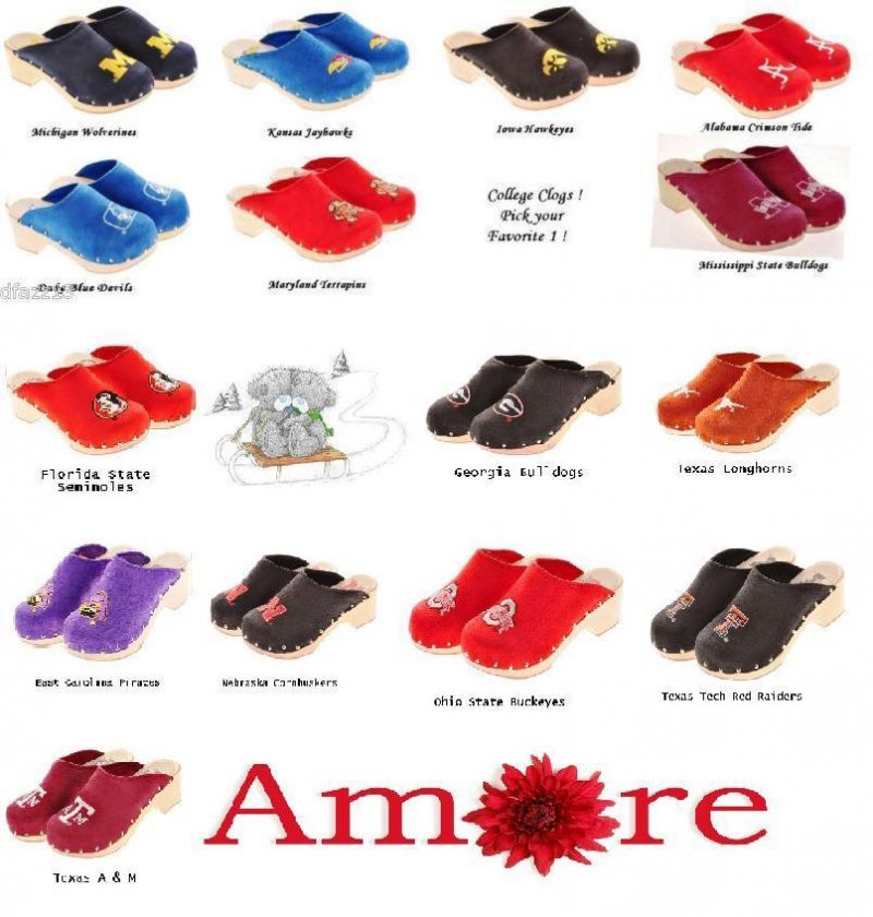 College Team Clogs   New  Pick your Favorite 1  