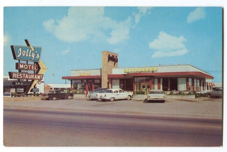 JOLLYS MOTEL AND RESTAURANT + 1950s CARS CAVE CITY KY ROADSIDE 