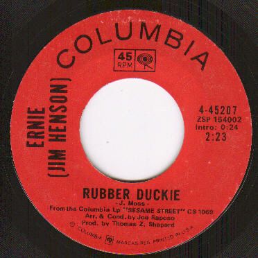 Ernie (Jim Henson) Columbia 45207   Rubber Duckie / Sesame Street sep 