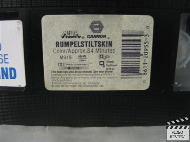 Rumpelstiltskin VHS Amy Irving, Billy Barty 086112095530  