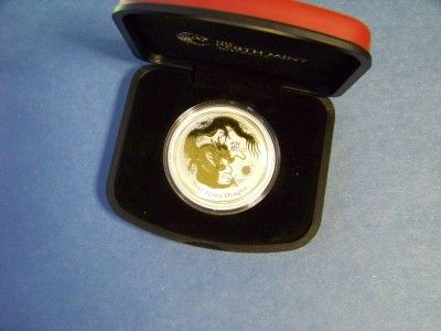 Australian Lunar Silver Coin Series II 2012 Year of the Dragon Gilded 