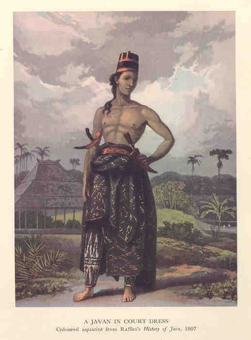 JAVA Native in Court Dress. Old Vintage Print. 1942  