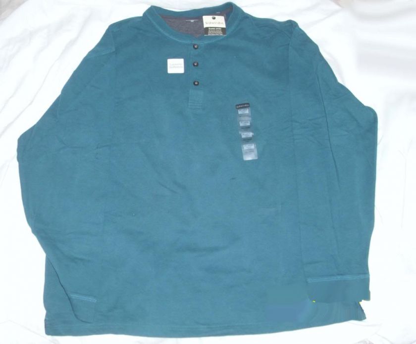 Mens St Johns Bay Blue Henley Jersey Shirt XXL/XXG  