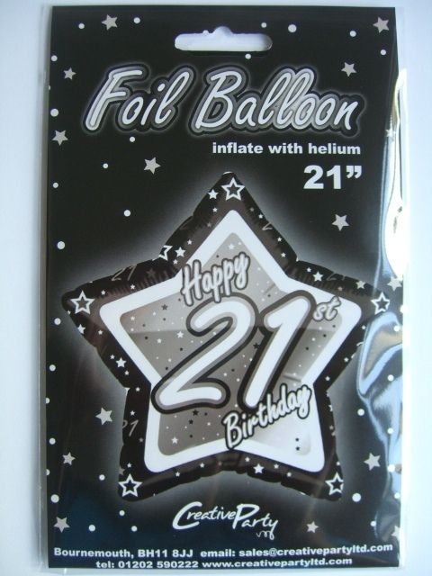 21st Birthday (BLACK)Giant Banner & Foil Bunting(Flags)  