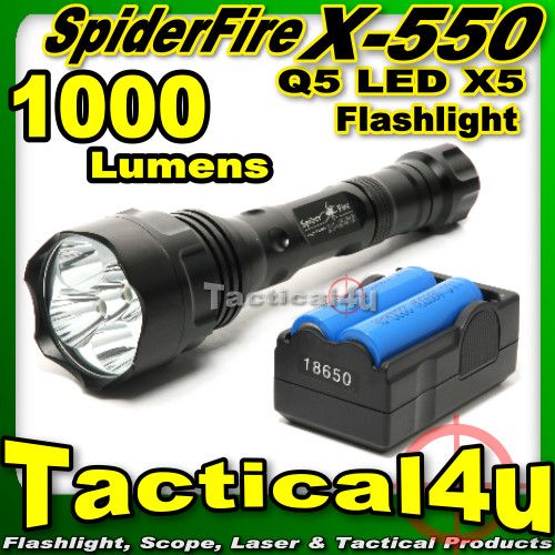 New SpiderFire X 550 x550 1000 Lumen Q5 LED Flashlight  