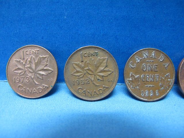 Vintage coins lot x42 Canada coins one cent 1920 1976  