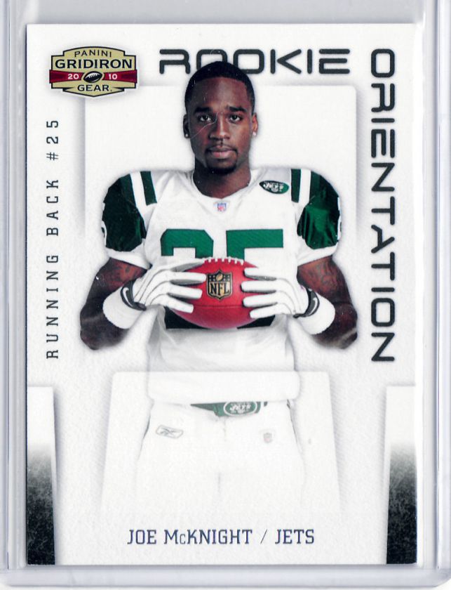 2010 Gridiron Gear JOE MCKNIGHT jets Rookie Orientation SILVER 1/250 