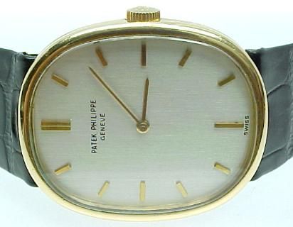 Patek Philippe 18K ELLIPSE Platinum Dial Watch Ref 3848  