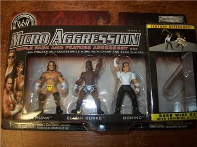 SET OF 3 (3PKS) WWE JAKKS MICRO AGGRESSION 10 FIGURES  