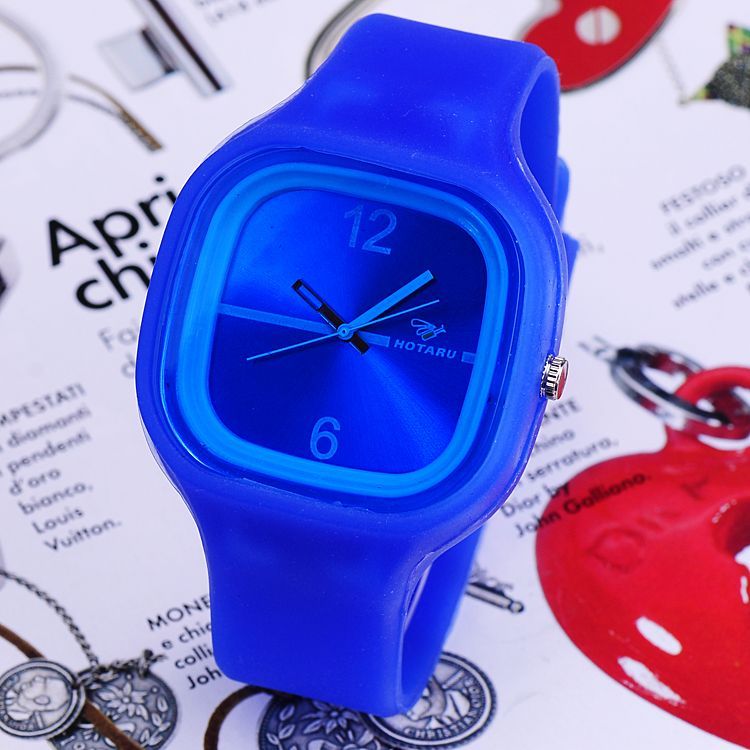 HOTARU SILICONE LADY CHILD SPORT WRIST WATCH JELLY BLUE  