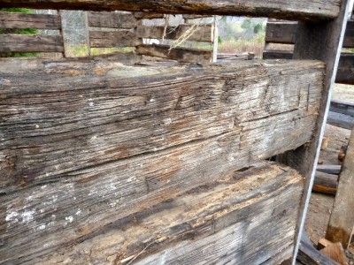 Antique Vintage Log Cabin Hand Hewn Wormy Chestnut Oak 1800s  