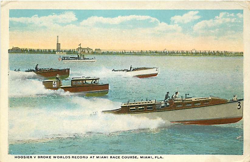 FL MIAMI BOAT RACE COURSE HOOSIER V. BROKE WORLD RECORD R54321  