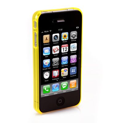 Yellow Crystal See Thru Back Snap On Flexi Hard Skin Case Cover iPhone 