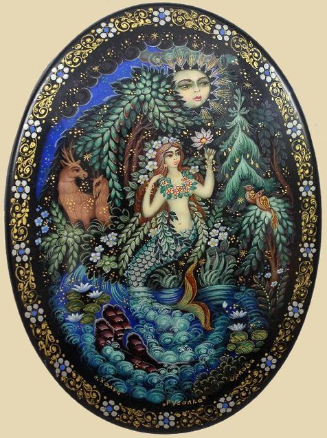 Kholui Russian Lacquer Box #3340 MERMAID  