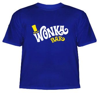 Willy wonka BAR t shirt charlie & chocolate factory  