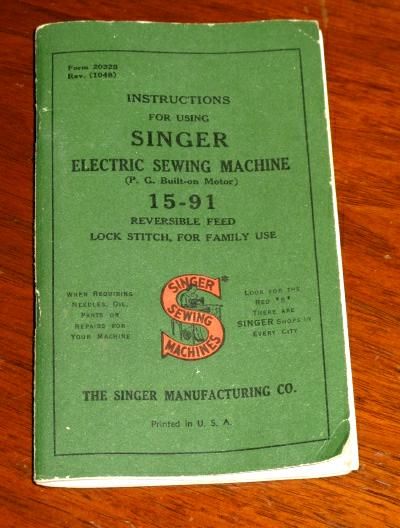 1949 SINGER 15 91 Industrial Strenth Sewing Machine LEATHER w CASE 