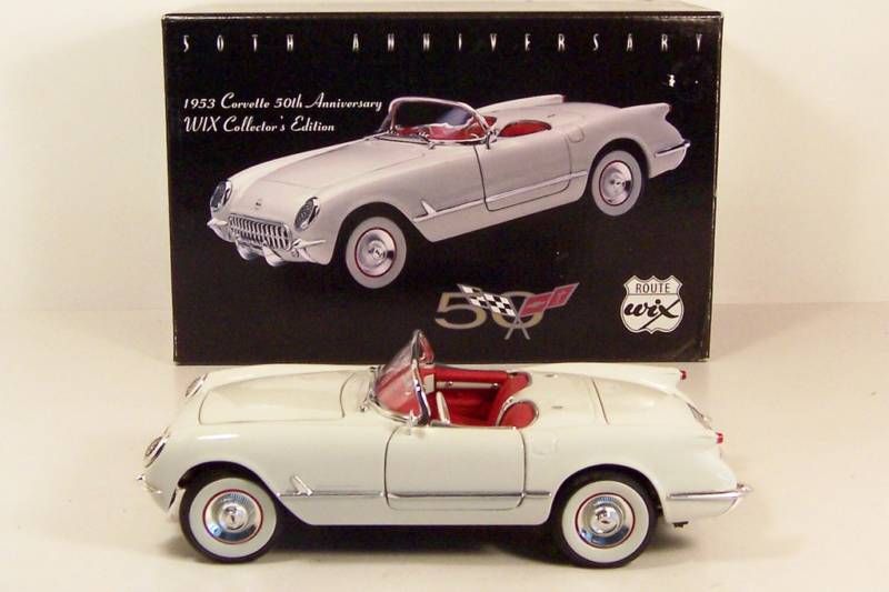 WIX ~ 1953 CORVETTE CONV ~ WHITE ~ 50TH ANNIV ~ 1/24  