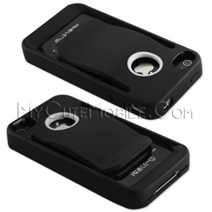 Apple iPhone 4/ Apple iPhone 4S Case   Black Easy Clip Polymer Cover 