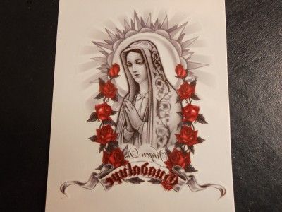 Amazoncom  Dopetattoo 6 Sheets Temporary Tattoos Virgen Mary Praying  Hands Cross Temporary Tattoo Neck Arm Chest for Women Men Adults  Beauty   Personal Care