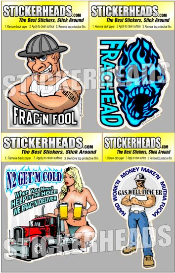 Natural Gas Worker 4 Pack #2   Stickerheads Decals  