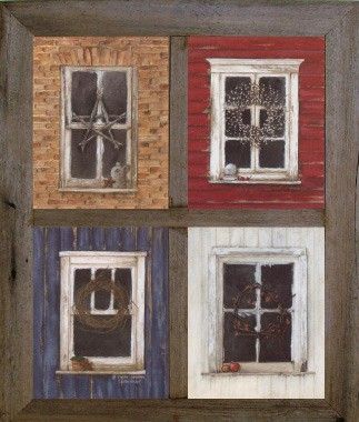 RUSTIC BARN WOOD WINDOW MULTI PICTURE 2 FRAME (4) 5 x 7  