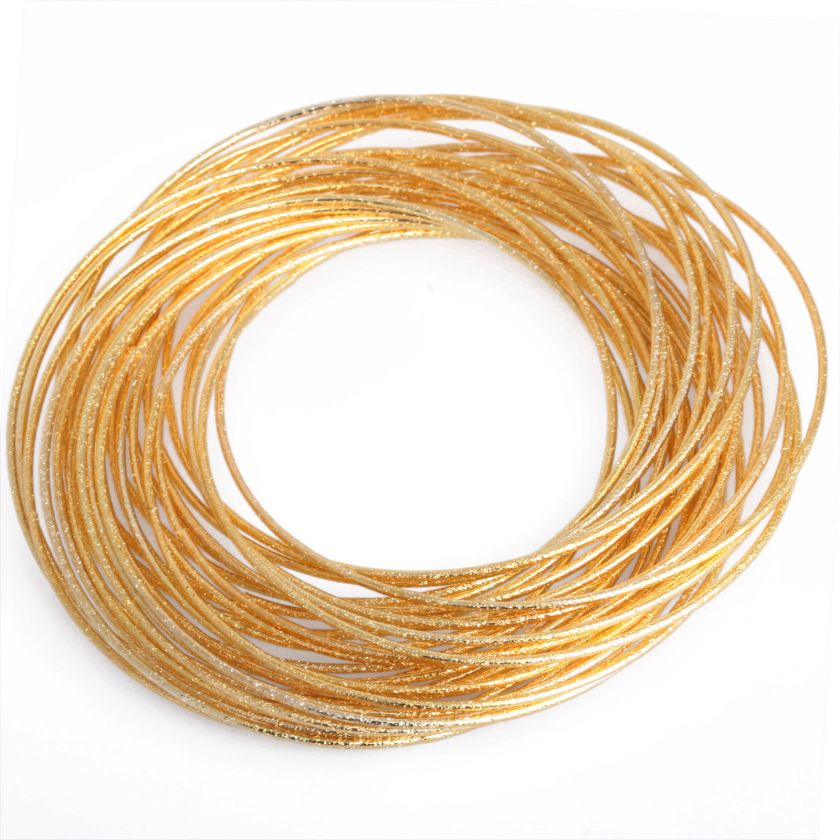 gold plated yellow Vintage style round bangle bracelet  