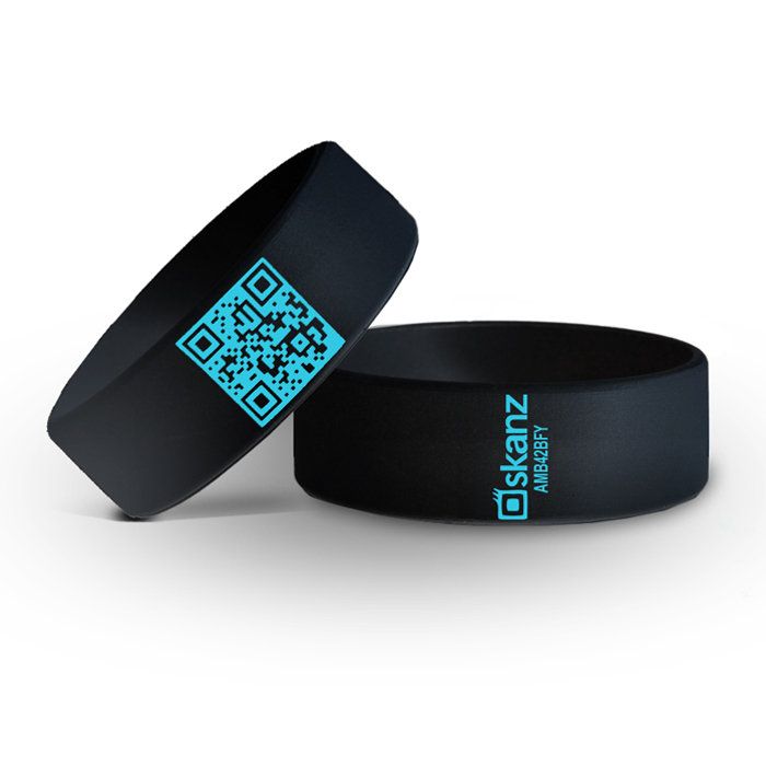 Skanz Bands Silicone Braclet   Black/Turquoise   S/M, from Brookstone 