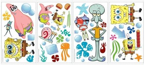 45 New SPONGEBOB SQUAREPANTS WALL DECALS Kids Bedroom Stickers Room 