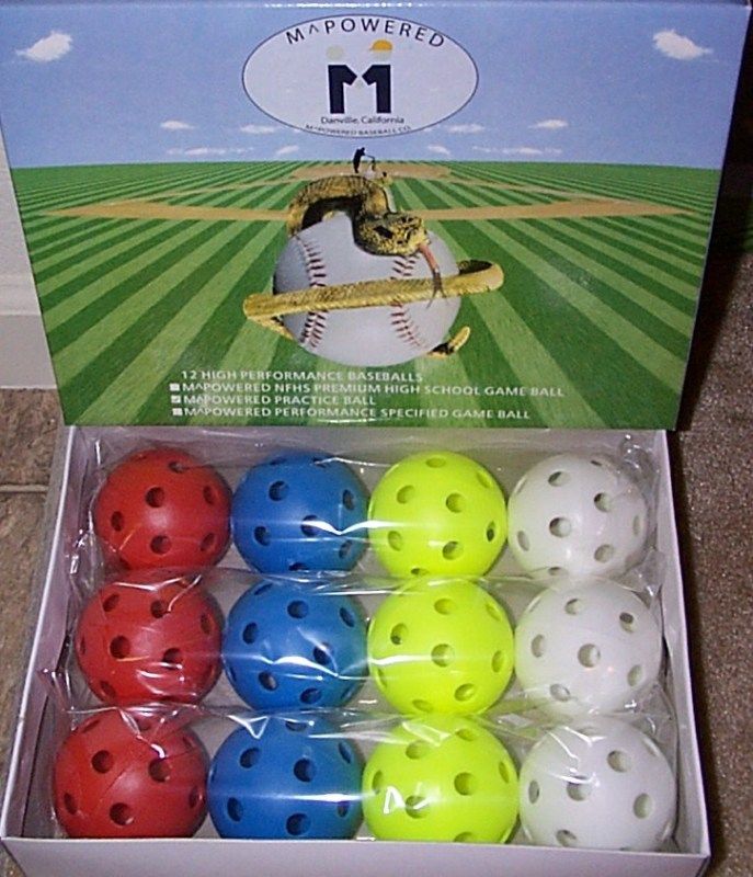 10 DOZEN MULTI COLORED PLASTIC WHIFFLE PRACTICE BALLS  