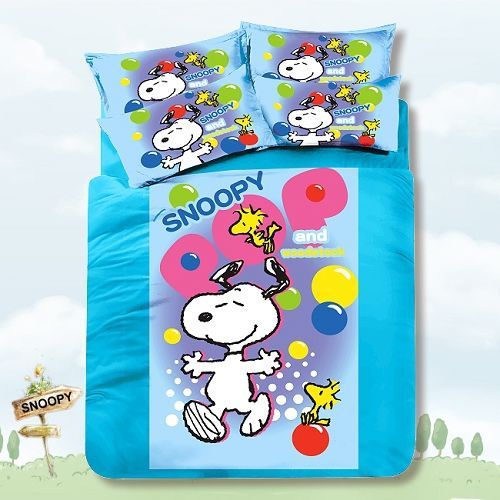 Snoopy Balloons Duvet Quilt Cover Sheet Double Bed Set  