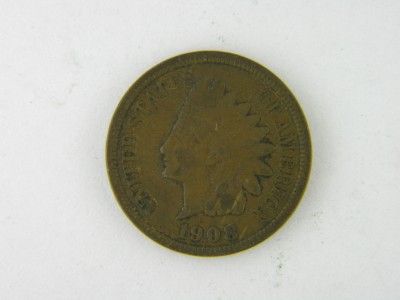 1908 S 1c Indian Head Small Cent VF /D 983  
