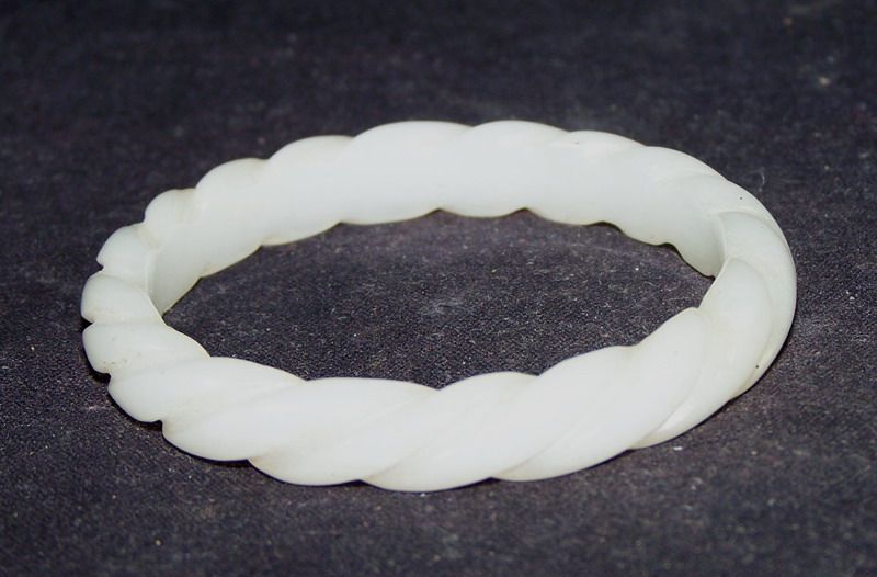 Old Chinese White Jade Bangle  