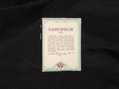 Early Vintage Unused Seed Seed Box For Tall Nasturtium  